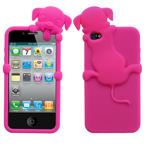 HOT PINK PUPPY DOG LOVE SILICONE SOFT SKIN RUBBER COVER CASE FOR 