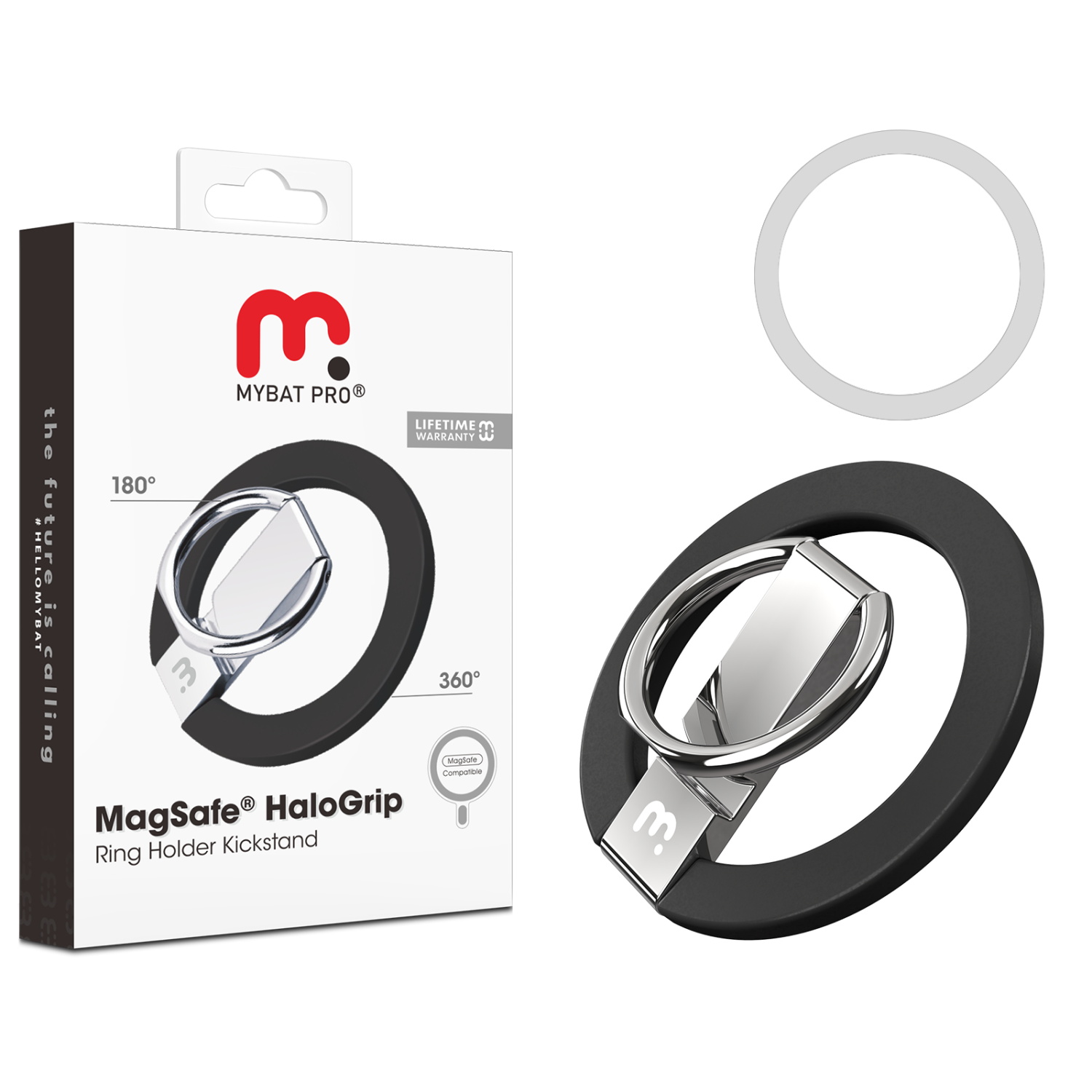 Apple MagSafe HaloGrip Ring Holder Kickstand - MyBat Pro White