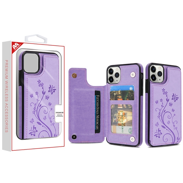 Light Purple 3D Butterfly Flower Stow Wallet Case (with ...